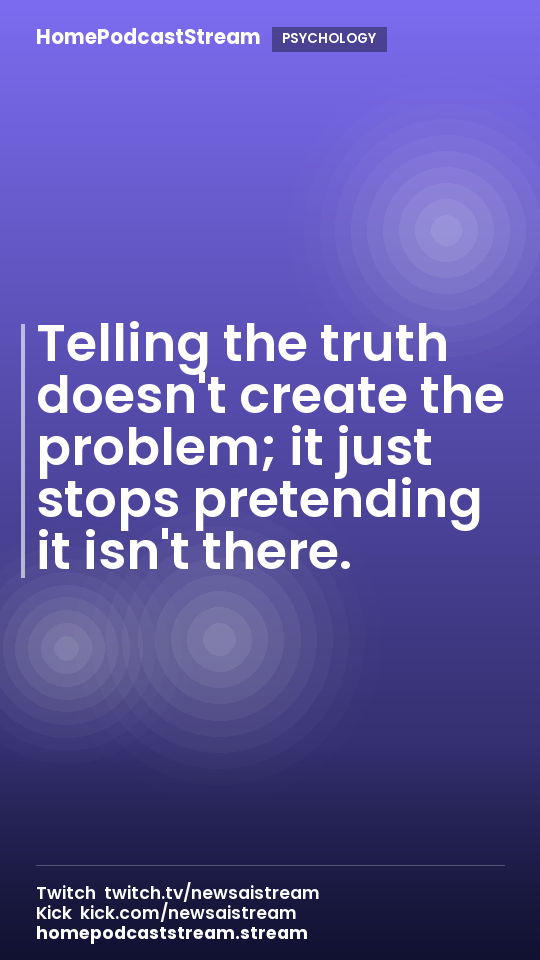 Telling the truth doesn't create the problem; it just stops pretending it isn't there.