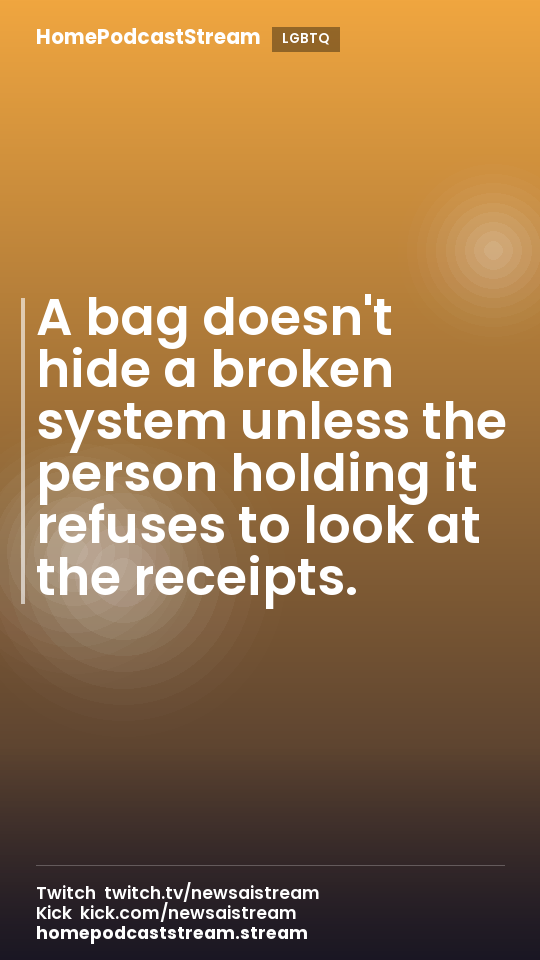 A bag doesn't hide a broken system unless the person holding it refuses to look at the receipts.