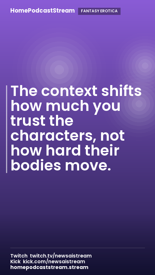 The context shifts how much you trust the characters, not how hard their bodies move.