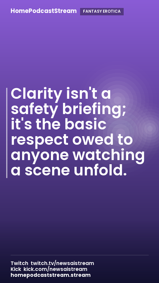 Clarity isn't a safety briefing; it's the basic respect owed to anyone watching a scene unfold.
