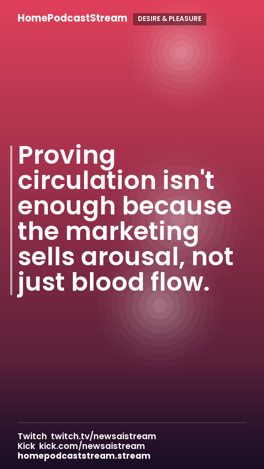 Proving circulation isn't enough because the marketing sells arousal, not just blood flow.