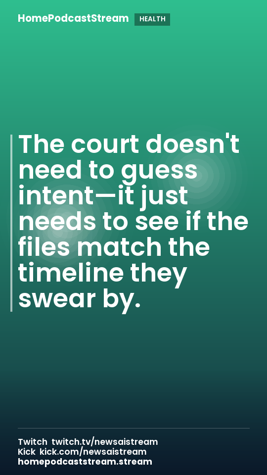 The court doesn't need to guess intent—it just needs to see if the files match the timeline they swear by.