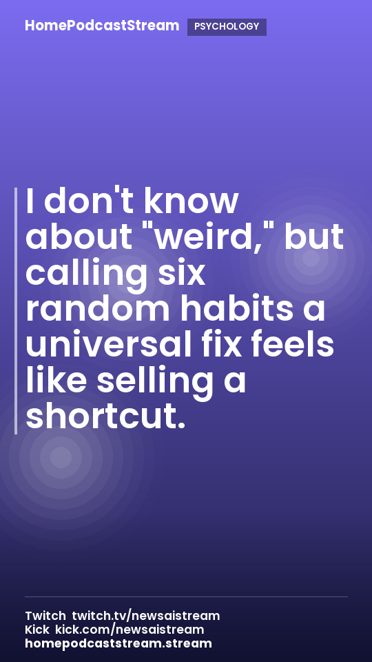 I don't know about "weird," but calling six random habits a universal fix feels like selling a shortcut.