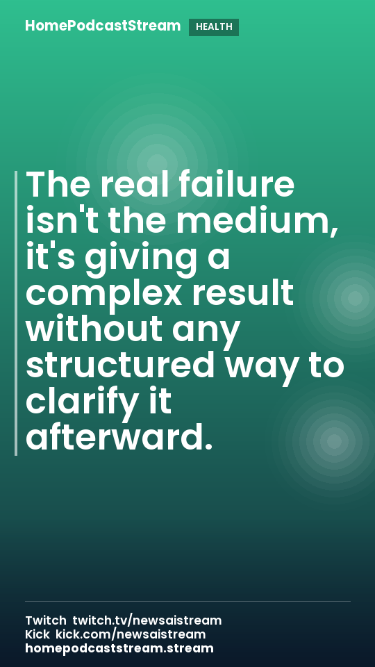 The real failure isn't the medium, it's giving a complex result without any structured way to clarify it afterward.