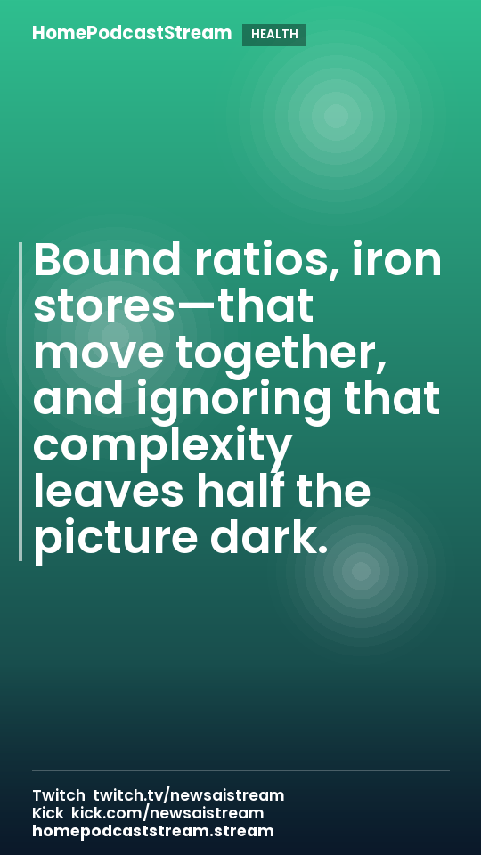 Bound ratios, iron stores—that move together, and ignoring that complexity leaves half the picture dark.