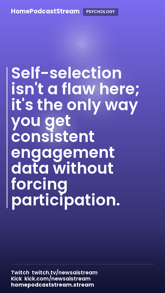 Self-selection isn't a flaw here; it's the only way you get consistent engagement data without forcing participation.
