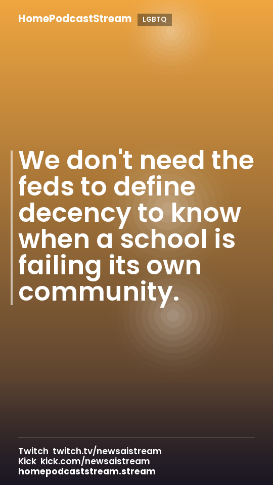 We don't need the feds to define decency to know when a school is failing its own community.