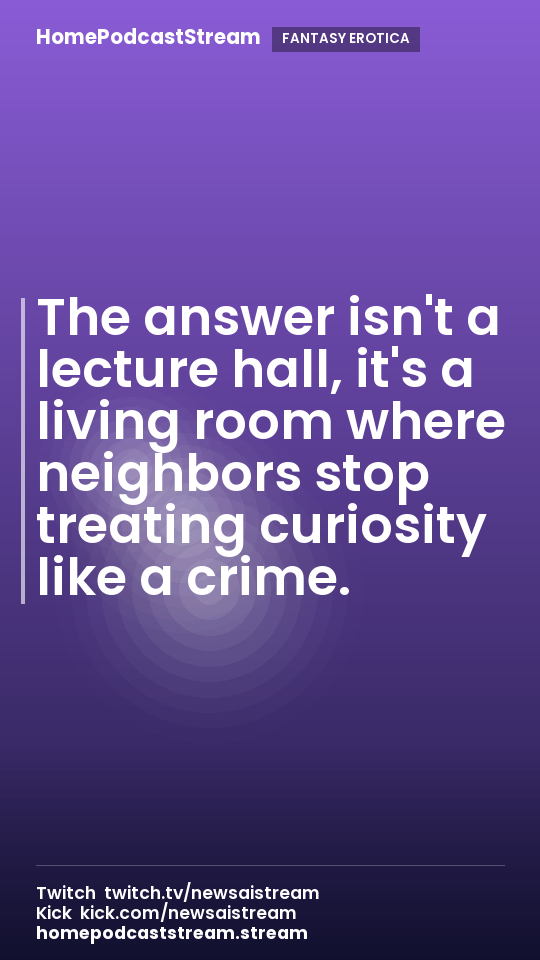 The answer isn't a lecture hall, it's a living room where neighbors stop treating curiosity like a crime.