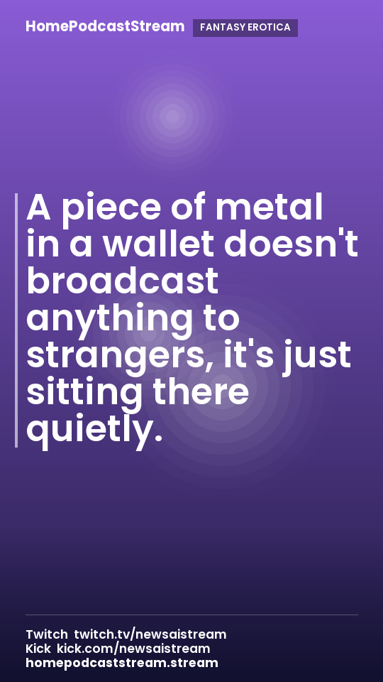 A piece of metal in a wallet doesn't broadcast anything to strangers, it's just sitting there quietly.