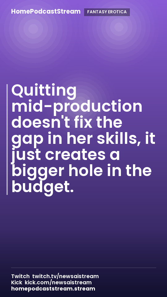 Quitting mid-production doesn't fix the gap in her skills, it just creates a bigger hole in the budget.