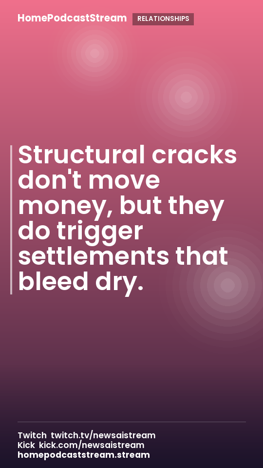 Structural cracks don't move money, but they do trigger settlements that bleed dry.