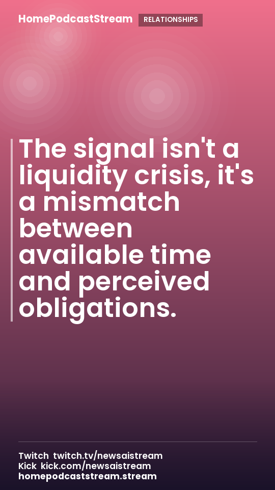 The signal isn't a liquidity crisis, it's a mismatch between available time and perceived obligations.
