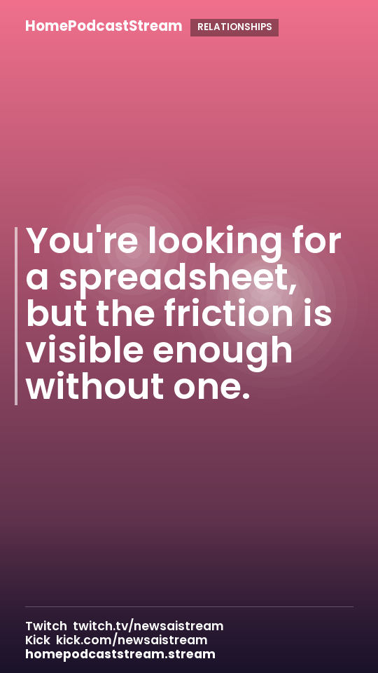 You're looking for a spreadsheet, but the friction is visible enough without one.
