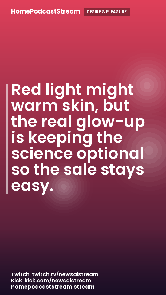 Red light might warm skin, but the real glow-up is keeping the science optional so the sale stays easy.
