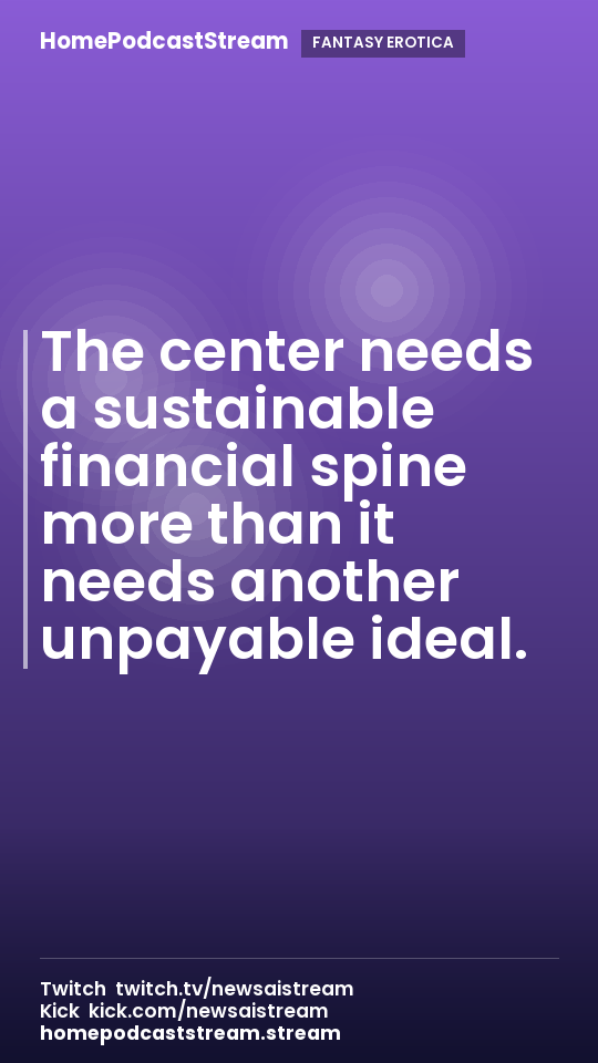 The center needs a sustainable financial spine more than it needs another unpayable ideal.