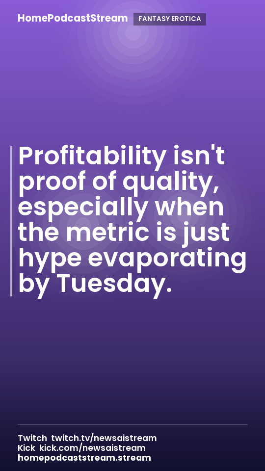 Profitability isn't proof of quality, especially when the metric is just hype evaporating by Tuesday.