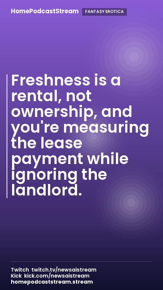 Freshness is a rental, not ownership, and you're measuring the lease payment while ignoring the landlord.