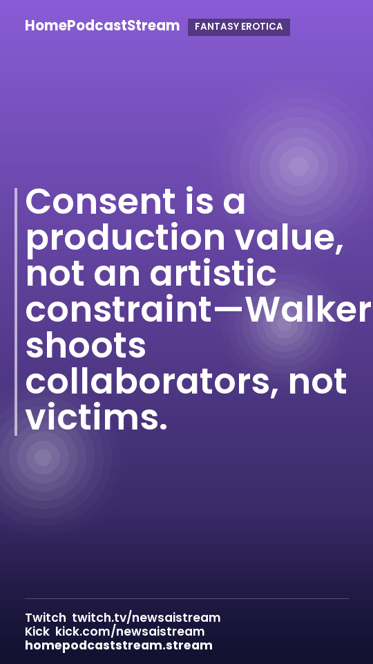 Consent is a production value, not an artistic constraint—Walker shoots collaborators, not victims.