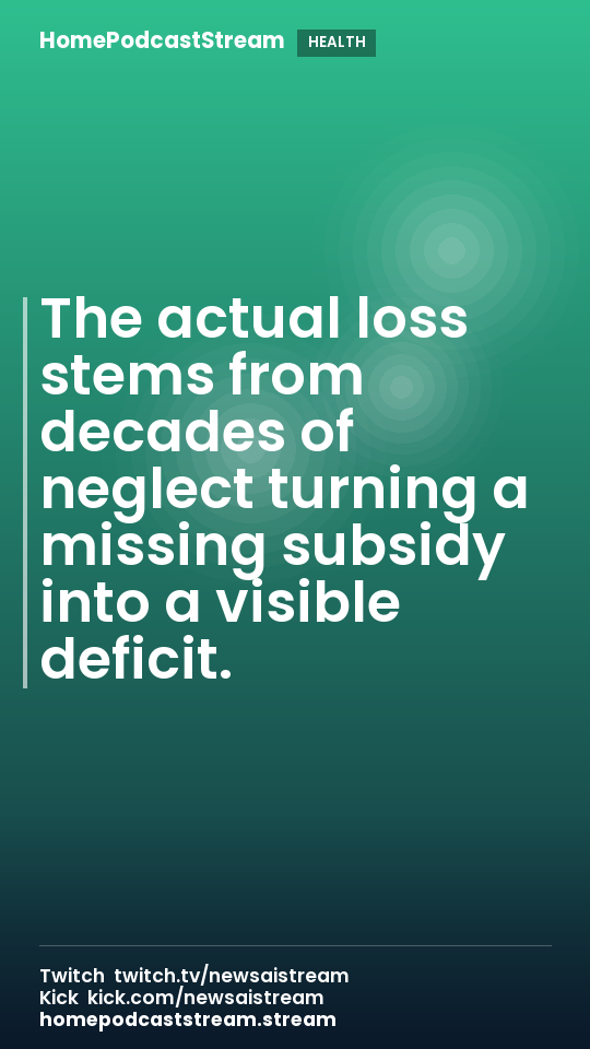 The actual loss stems from decades of neglect turning a missing subsidy into a visible deficit.