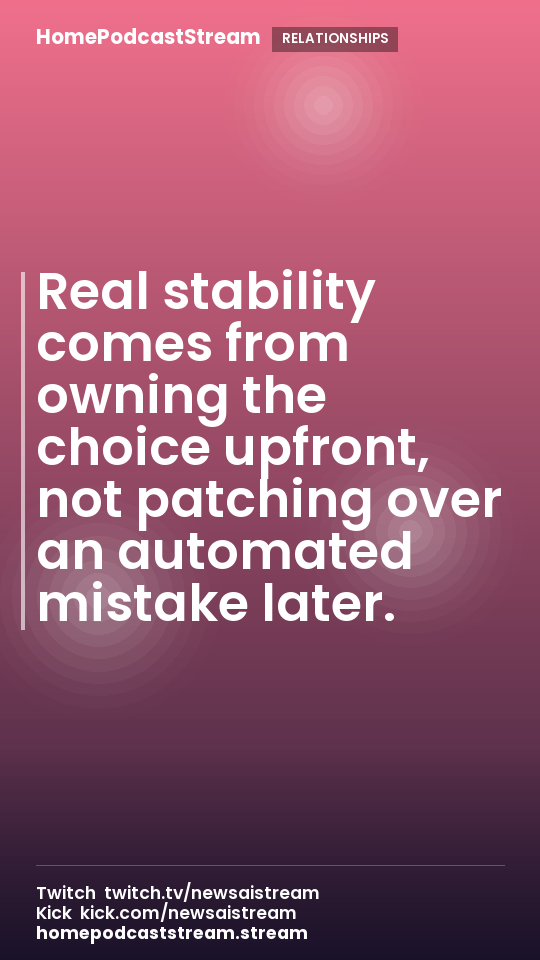 Real stability comes from owning the choice upfront, not patching over an automated mistake later.