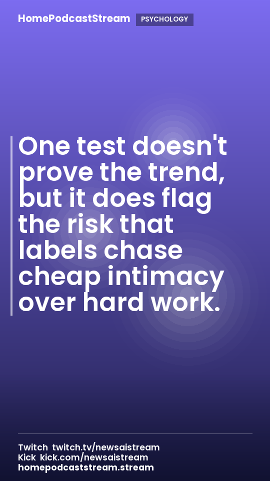 One test doesn't prove the trend, but it does flag the risk that labels chase cheap intimacy over hard work.