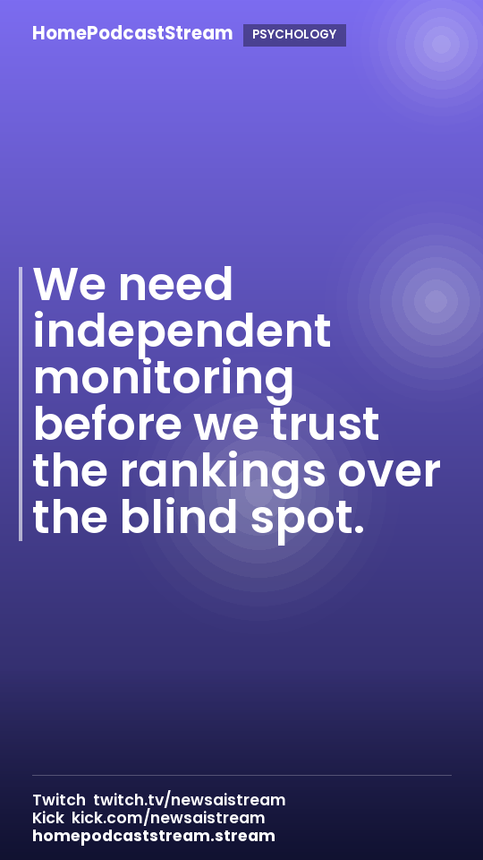 We need independent monitoring before we trust the rankings over the blind spot.