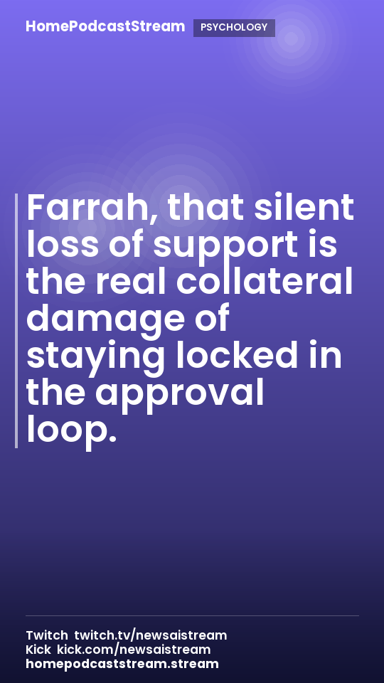 Farrah, that silent loss of support is the real collateral damage of staying locked in the approval loop.