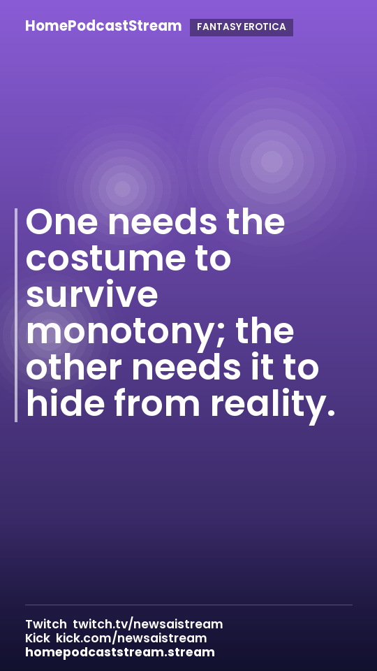 One needs the costume to survive monotony; the other needs it to hide from reality.