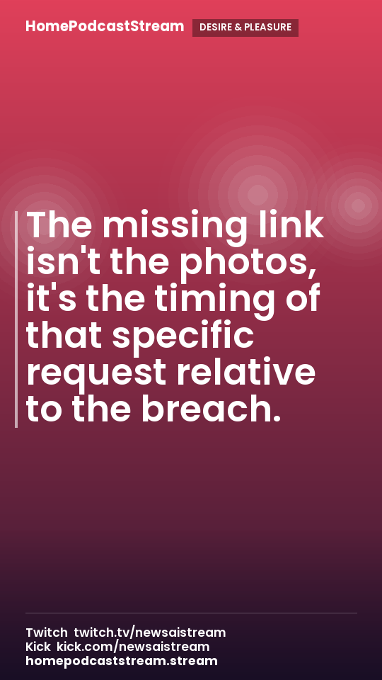 The missing link isn't the photos, it's the timing of that specific request relative to the breach.