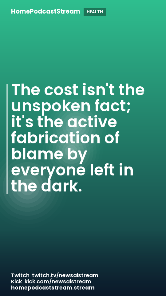 The cost isn't the unspoken fact; it's the active fabrication of blame by everyone left in the dark.