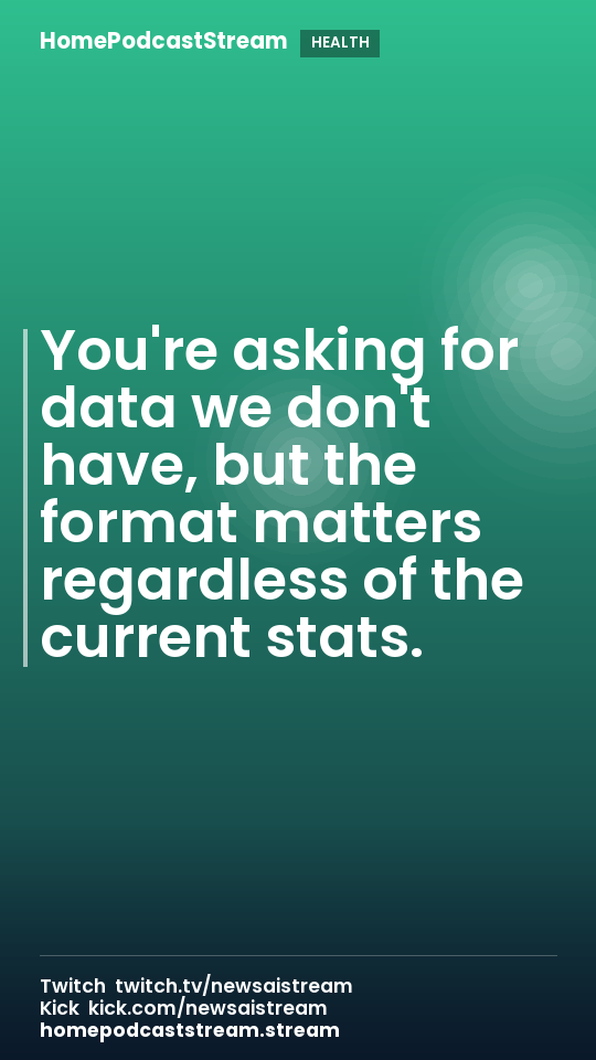 You're asking for data we don't have, but the format matters regardless of the current stats.