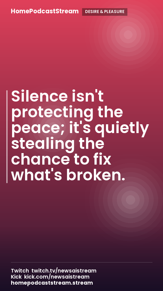 Silence isn't protecting the peace; it's quietly stealing the chance to fix what's broken.