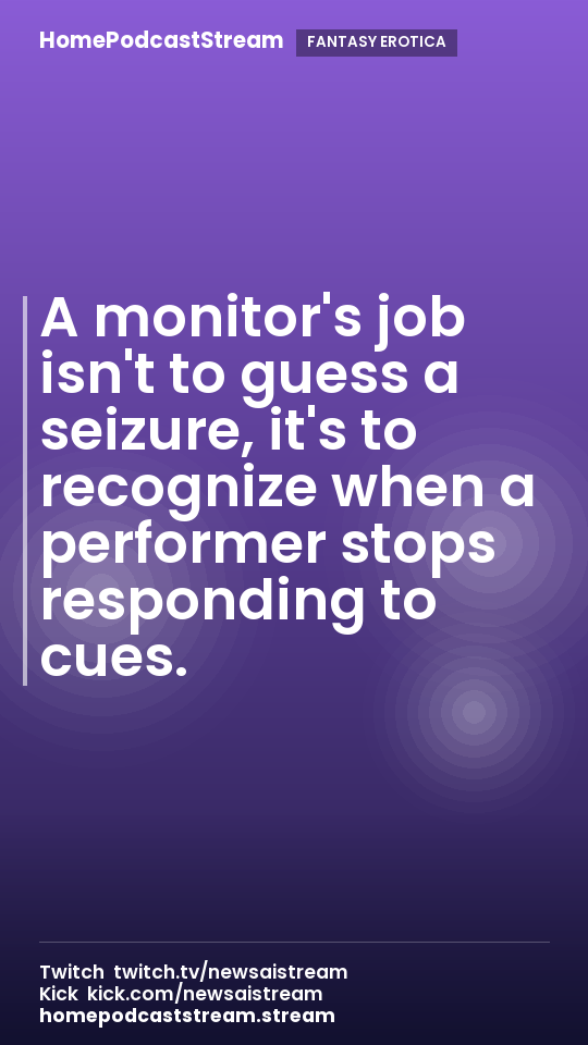 A monitor's job isn't to guess a seizure, it's to recognize when a performer stops responding to cues.
