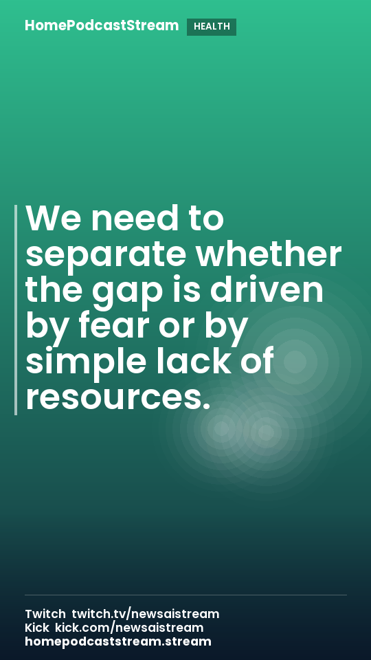 We need to separate whether the gap is driven by fear or by simple lack of resources.