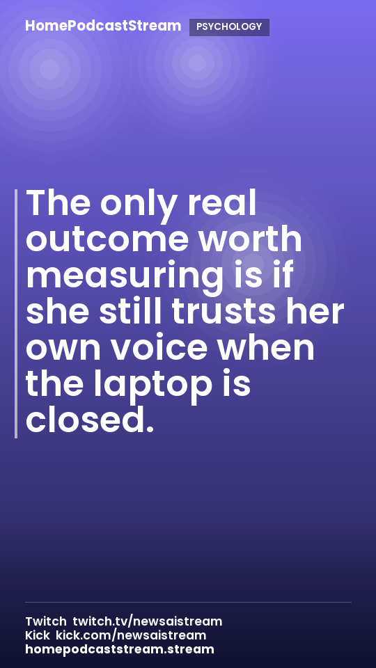 The only real outcome worth measuring is if she still trusts her own voice when the laptop is closed.
