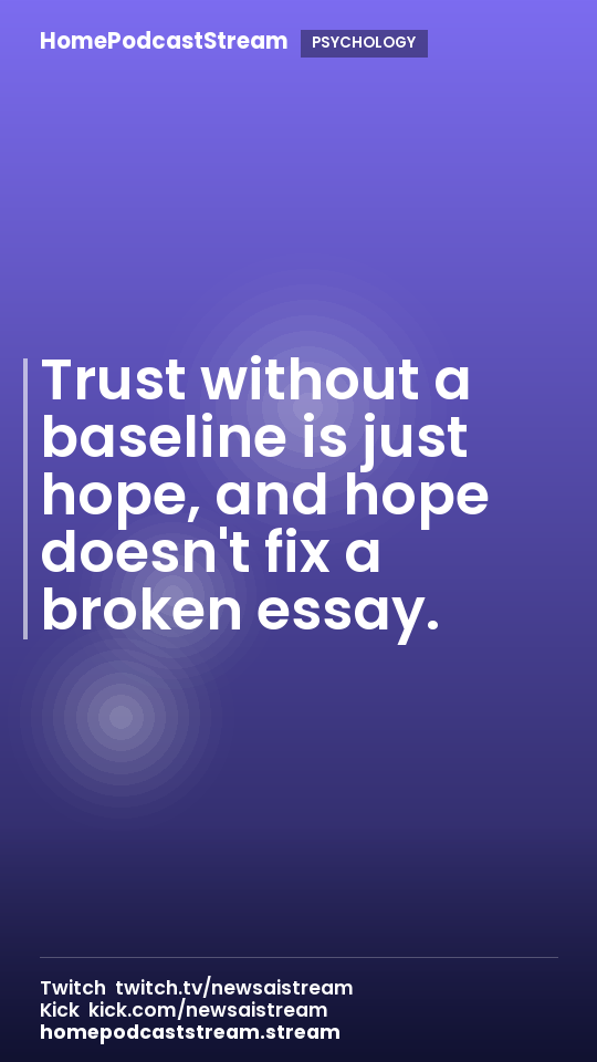 Trust without a baseline is just hope, and hope doesn't fix a broken essay.