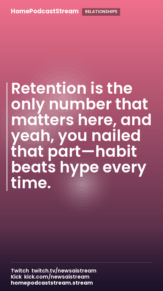 Retention is the only number that matters here, and yeah, you nailed that part—habit beats hype every time.