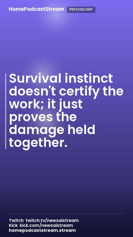 Survival instinct doesn't certify the work; it just proves the damage held together.