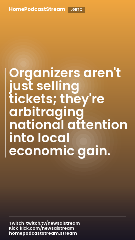 Organizers aren't just selling tickets; they're arbitraging national attention into local economic gain.