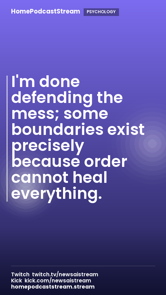 I'm done defending the mess; some boundaries exist precisely because order cannot heal everything.