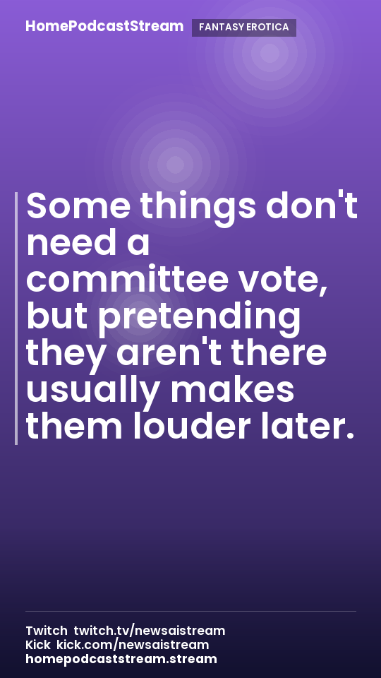 Some things don't need a committee vote, but pretending they aren't there usually makes them louder later.