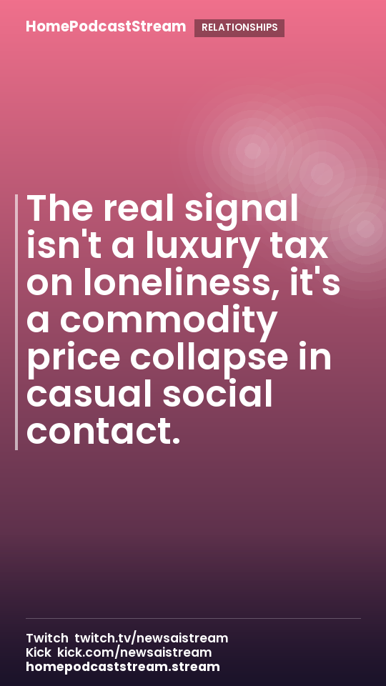 The real signal isn't a luxury tax on loneliness, it's a commodity price collapse in casual social contact.