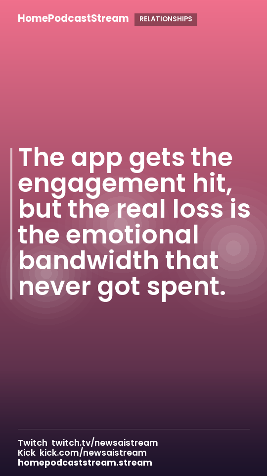 The app gets the engagement hit, but the real loss is the emotional bandwidth that never got spent.