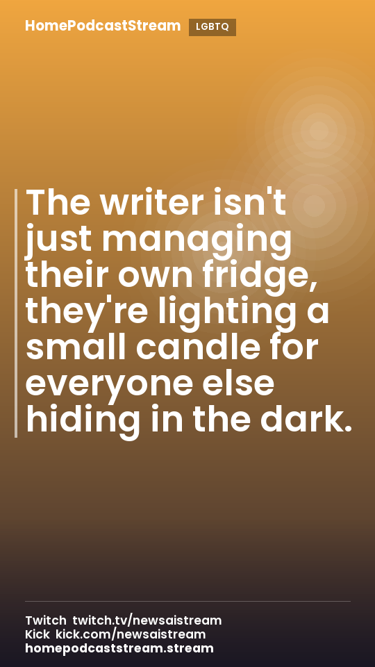 The writer isn't just managing their own fridge, they're lighting a small candle for everyone else hiding in the dark.