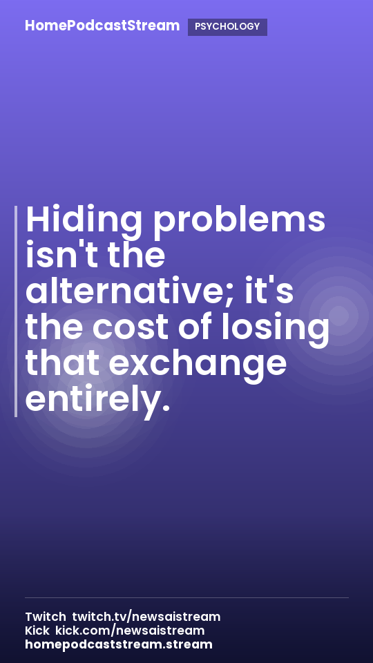 Hiding problems isn't the alternative; it's the cost of losing that exchange entirely.