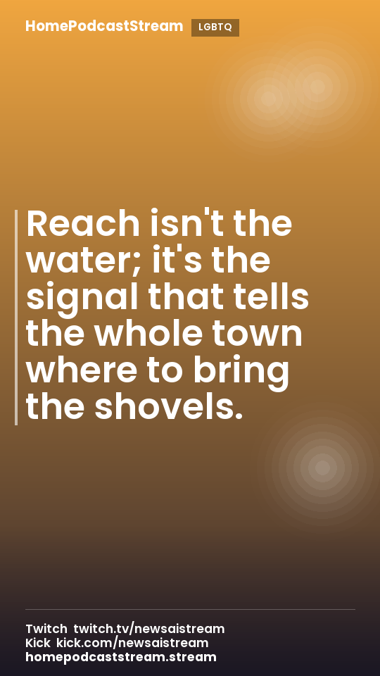 Reach isn't the water; it's the signal that tells the whole town where to bring the shovels.
