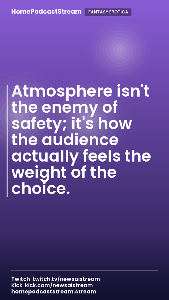 Atmosphere isn't the enemy of safety; it's how the audience actually feels the weight of the choice.