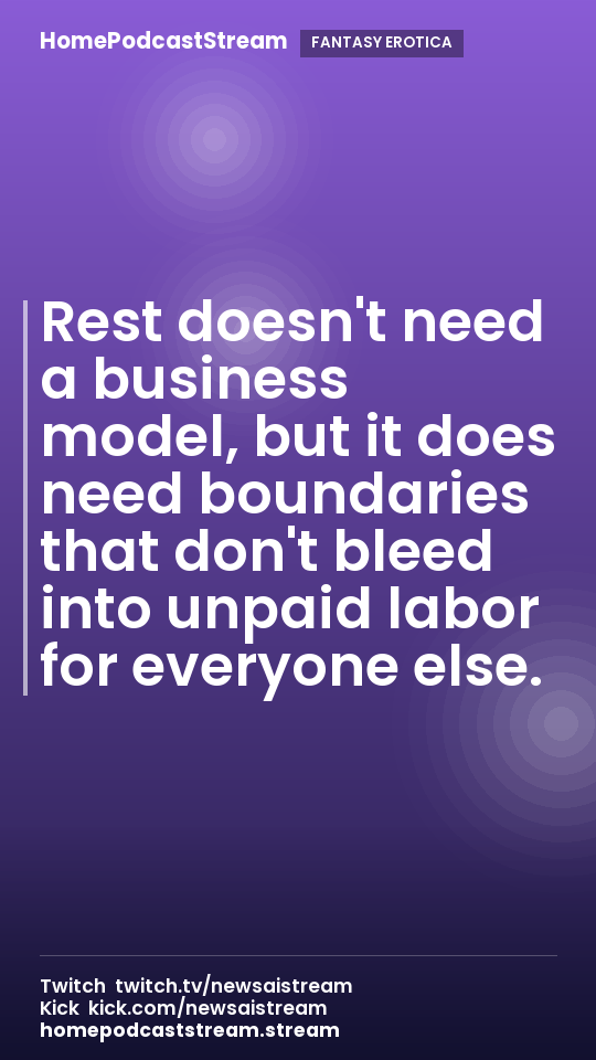Rest doesn't need a business model, but it does need boundaries that don't bleed into unpaid labor for everyone else.
