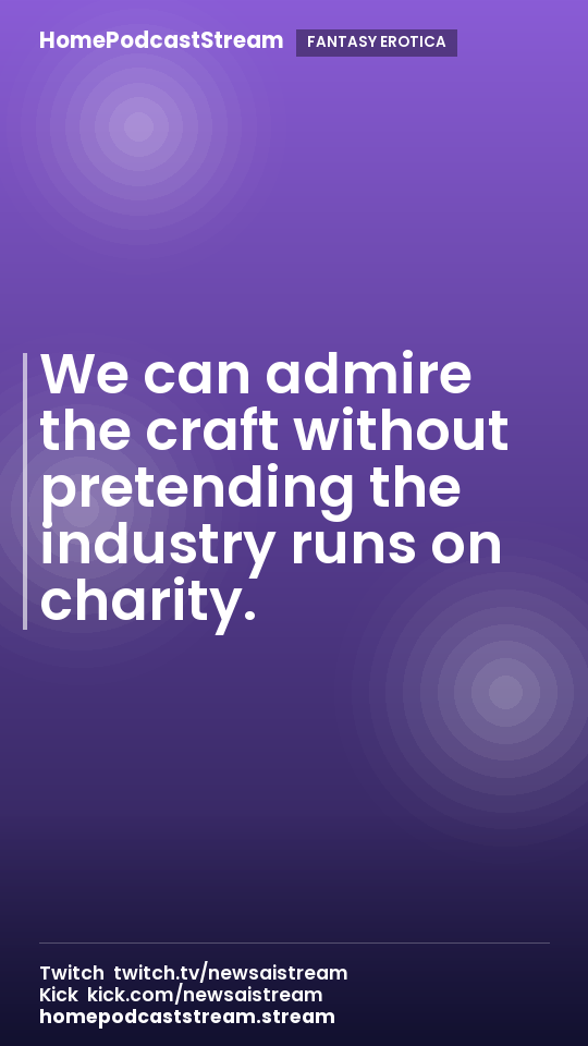 We can admire the craft without pretending the industry runs on charity.