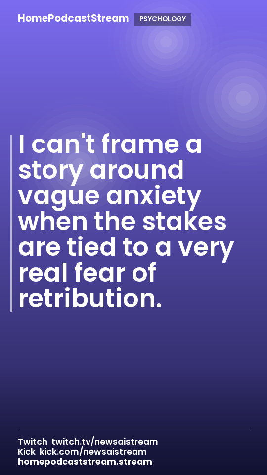 I can't frame a story around vague anxiety when the stakes are tied to a very real fear of retribution.